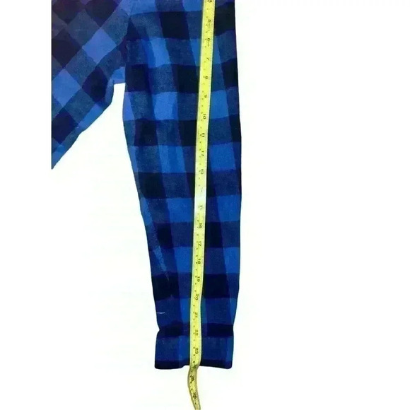 Grateful Dead Flannel Sz m Blue Plaid Long Sleeve Button Collar Preppy Emo - Picture 3 of 5
